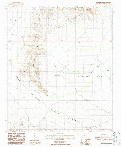 United States Geological Survey Little Mule Mountains, CA (1988, 24000-Scale) digital map