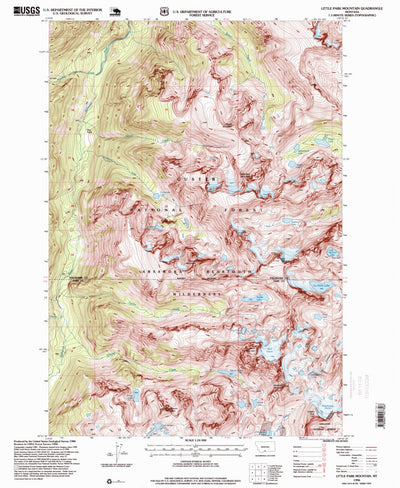 United States Geological Survey Little Park Mountain, MT (1996, 24000-Scale) digital map