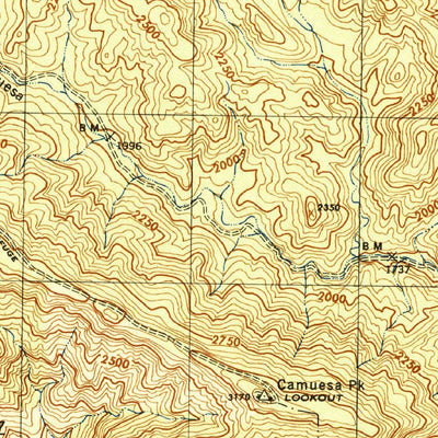 United States Geological Survey Little Pine Mountain, CA (1944, 31680-Scale) digital map