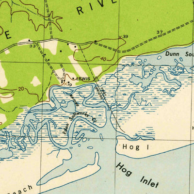 United States Geological Survey Little River, SC-NC (1943, 31680-Scale) digital map