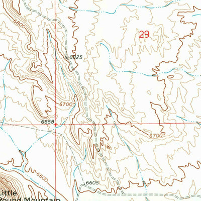United States Geological Survey Little Round Mountain, WY (1969, 24000-Scale) digital map