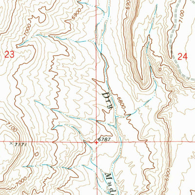 United States Geological Survey Little Round Mountain, WY (1969, 24000-Scale) digital map