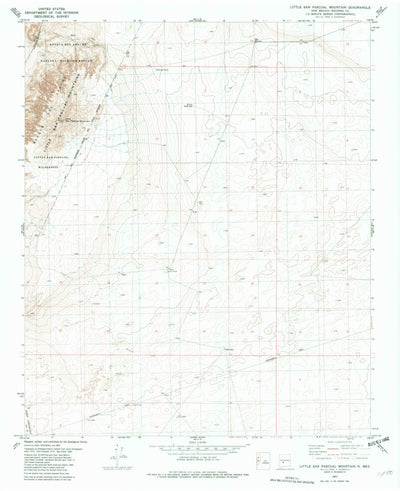 United States Geological Survey Little San Pascual Mountain, NM (1982, 24000-Scale) digital map