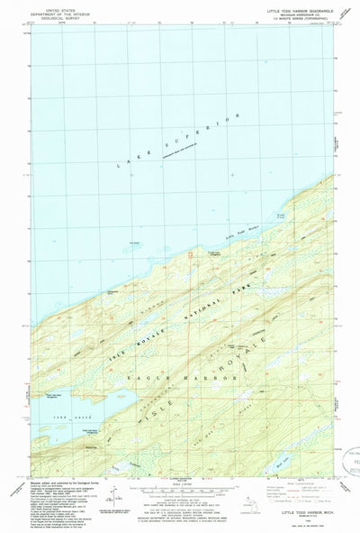 United States Geological Survey Little Todd Harbor, MI (1985, 24000-Scale) digital map