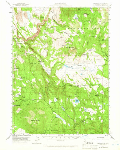 United States Geological Survey Little Valley, CA (1957, 62500-Scale) digital map