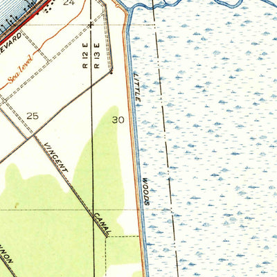 United States Geological Survey Little Woods, LA (1938, 31680-Scale) digital map