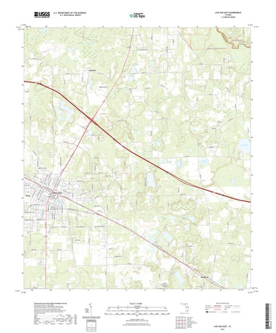 United States Geological Survey Live Oak East, FL (2021, 24000-Scale) digital map
