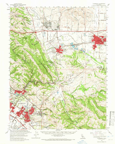United States Geological Survey Livermore, CA (1961, 62500-Scale) digital map