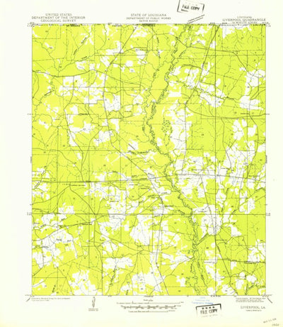 United States Geological Survey Liverpool, LA-MS (1942, 31680-Scale) digital map