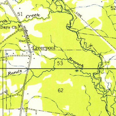 United States Geological Survey Liverpool, LA-MS (1942, 31680-Scale) digital map