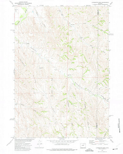 United States Geological Survey Livingston Draw, WY (1972, 24000-Scale) digital map