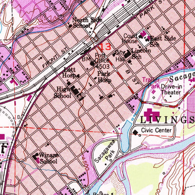 United States Geological Survey Livingston, MT (1951, 24000-Scale) digital map