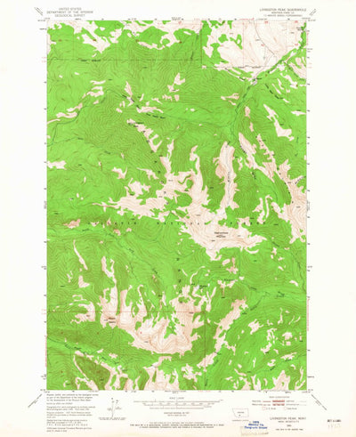 United States Geological Survey Livingston Peak, MT (1951, 24000-Scale) digital map