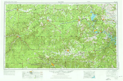 United States Geological Survey Llano, TX (1956, 250000-Scale) digital map