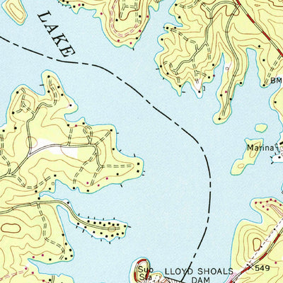 United States Geological Survey Lloyd Shoals Dam, GA (1964, 24000-Scale) digital map