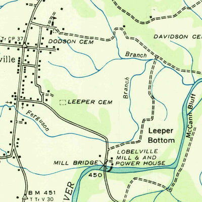 United States Geological Survey Lobelville, TN (1936, 24000-Scale) digital map