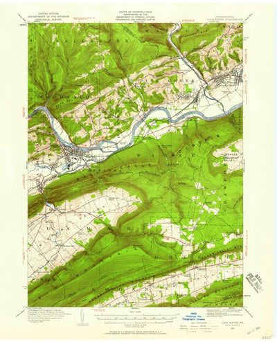United States Geological Survey Lock Haven, PA (1921, 62500-Scale) digital map