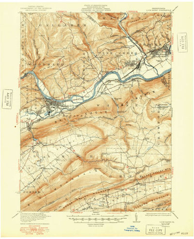 United States Geological Survey Lock Haven, PA (1923, 62500-Scale) digital map