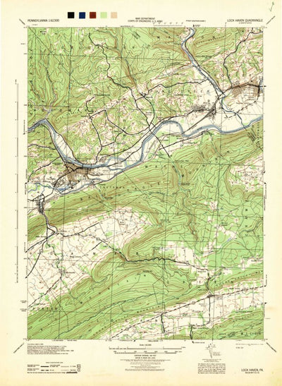 Lock Haven, Pa (1944, 62500-scale) Map By United States Geological 