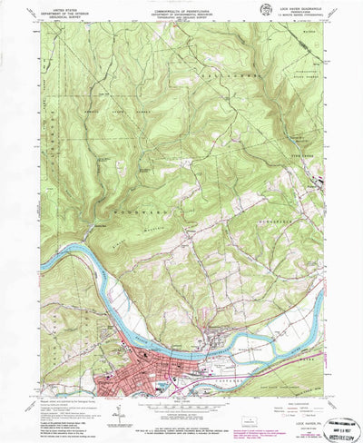 United States Geological Survey Lock Haven, PA (1965, 24000-Scale) digital map