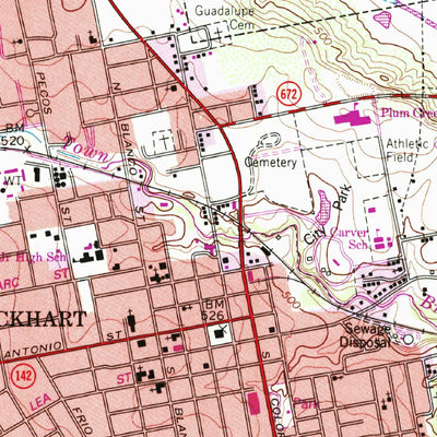 United States Geological Survey Lockhart North, TX (1963, 24000-Scale) digital map