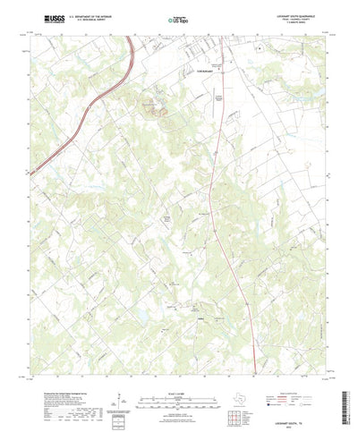 United States Geological Survey Lockhart South, TX (2022, 24000-Scale) digital map