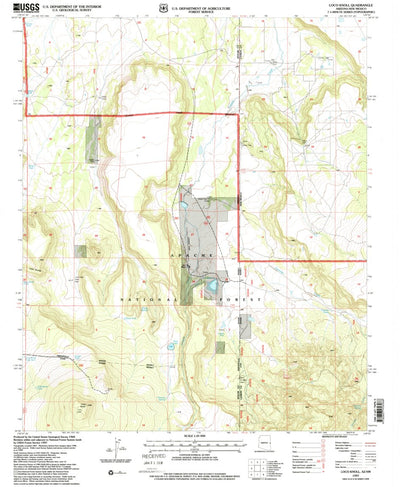 United States Geological Survey Loco Knoll, AZ-NM (1997, 24000-Scale) digital map