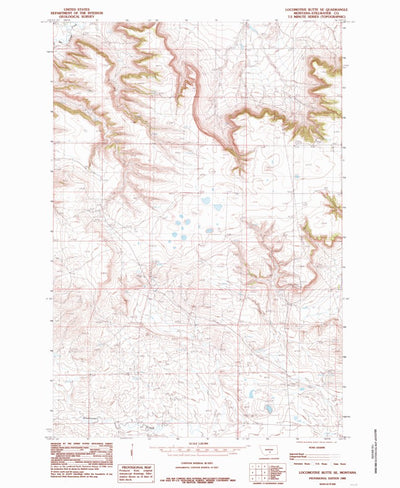United States Geological Survey Locomotive Butte SE, MT (1985, 24000-Scale) digital map