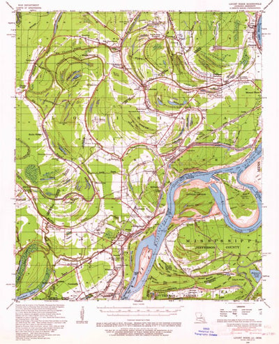 United States Geological Survey Locust Ridge, LA-MS (1939, 62500-Scale) digital map