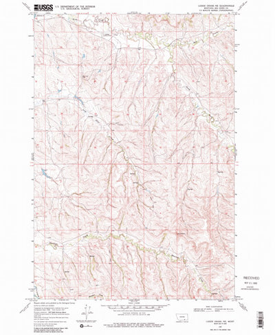 United States Geological Survey Lodge Grass NE, MT (1967, 24000-Scale) digital map