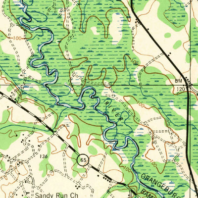 United States Geological Survey Lodge, SC (1943, 62500-Scale) digital map