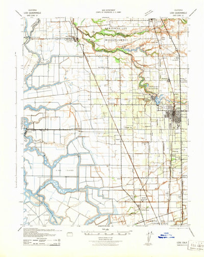 United States Geological Survey Lodi, CA (1942, 62500-Scale) digital map