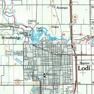 United States Geological Survey Lodi, CA (1993, 100000-Scale) digital map
