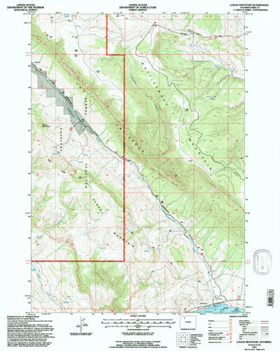 United States Geological Survey Logan Mountain, WY (1991, 24000-Scale) digital map