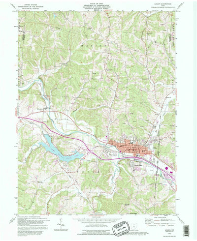 United States Geological Survey Logan, OH (1992, 24000-Scale) digital map
