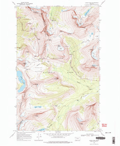 United States Geological Survey Logan Pass, MT (1968, 24000-Scale) digital map
