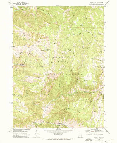 United States Geological Survey Logan Peak, UT (1969, 24000-Scale) digital map