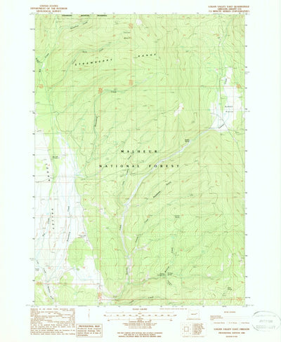 United States Geological Survey Logan Valley East, OR (1988, 24000-Scale) digital map