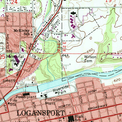 United States Geological Survey Logansport, IN (1972, 24000-Scale) digital map
