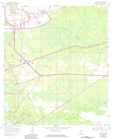 United States Geological Survey Logtown, MS-LA (1958, 24000-Scale) digital map