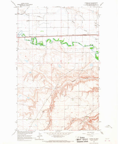 United States Geological Survey Lohman SE, MT (1964, 24000-Scale) digital map