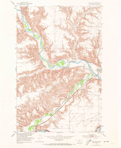 United States Geological Survey Loma West, MT (1953, 24000-Scale) digital map