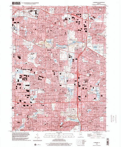 United States Geological Survey Lombard, IL (1998, 24000-Scale) digital map