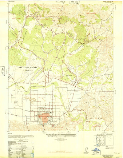 United States Geological Survey Lompoc, CA (1947, 24000-Scale) digital map