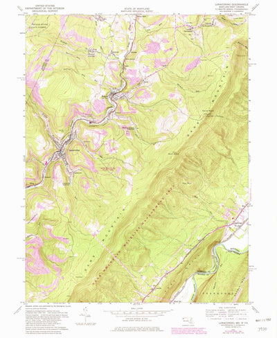 United States Geological Survey Lonaconing, MD-WV (1950, 24000-Scale) digital map