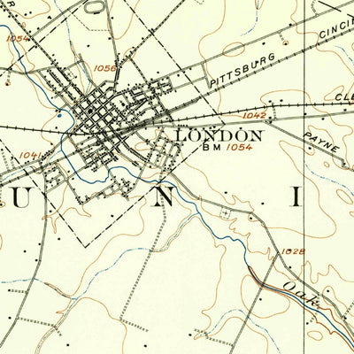 United States Geological Survey London, OH (1907, 62500-Scale) digital map
