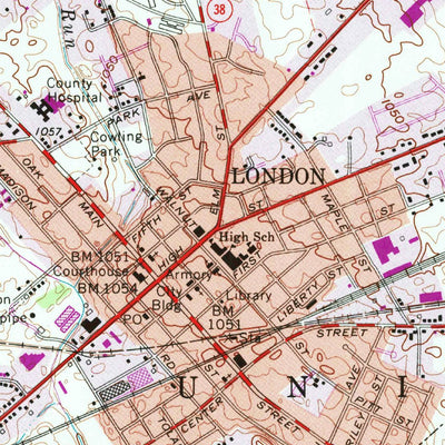 United States Geological Survey London, OH (1961, 24000-Scale) digital map