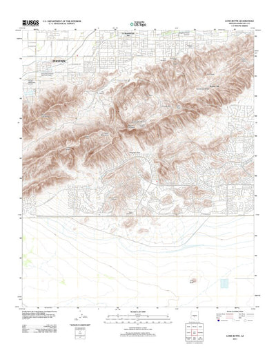 United States Geological Survey Lone Butte, AZ (2011, 24000-Scale) digital map