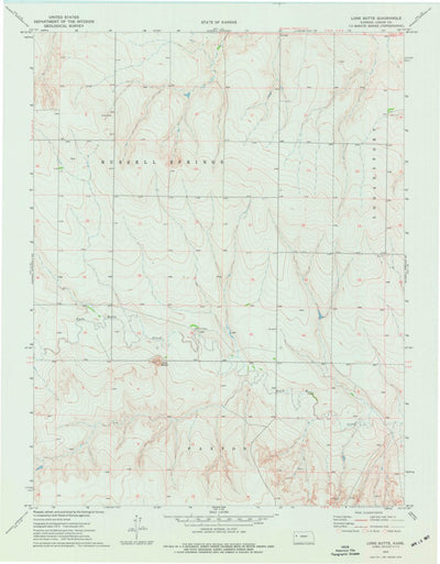 United States Geological Survey Lone Butte, KS (1974, 24000-Scale) digital map