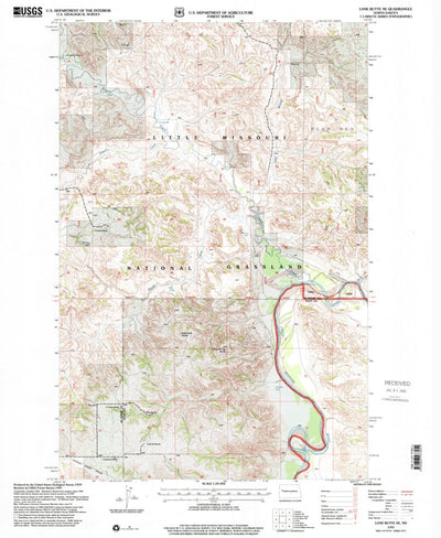 United States Geological Survey Lone Butte NE, ND (1997, 24000-Scale) digital map